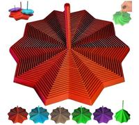 Étoile Anti-Stress sensorielle expansible imprimée en 3D, hexagone Fractal Extensible avec poignée, Design en Spirale tourbillonnante en nid d'abeille, Parfait pour Noël (Rouge,L)