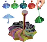 Étoile Anti-Stress sensorielle imprimée en 3D, Tour de Jeu rotative avec poignée, Design en Spirale alvéolée for soulager Le Stress et Les Troubles de l'attention.(Multicolor-betachable Handle)