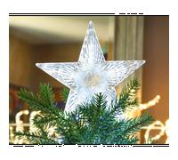 Étoile cimier de sapin de noël lumineuse led blanc chaud scintillante