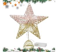 Étoile De Cime De Sapin De,24,9 Cm Pentagramme Décoration d'arbre avec Lumière - Affichage De Table pour Fête À La Maison | pour Extérieur Intérieur Hiver Chambre D'Maison Porte Salon