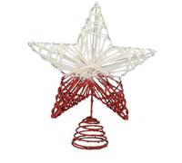 Étoile De Cime De Sapin De Noël | 24,9 Cm Pentagramme Décoration d'arbre avec Lumière | Ornement D'Intérieur des Fêtes d'hiver - pour Extérieur Hiver Fêtes Studio Chambre D'Maison Porte Salon Fête