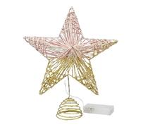 Étoile De Cime De Sapin De Noël | 24,9 Cm Pentagramme Décoration d'arbre avec Lumière - Ornement D'Intérieur des Fêtes d'hiver | pour Extérieur Hiver Fêtes Studio Chambre D'Maison Porte Salon Fête