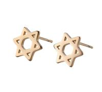 Étoile de David Hexagramme Stud boucle d’oreille pour femmes filles en acier inoxydable or couleur boucles d’oreilles Israël judaïsme juif bijoux