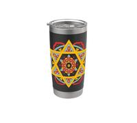 Étoile de David Mandala Anahata Chakra Spirituel Mystique Gobelet isotherme en acier inoxydable double paroi