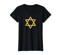 Étoile de David T-Shirt Graphique avec Valeur, Femme, Noir, L