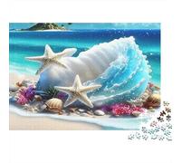 Étoile de mer aux Vagues de Plage Puzzles 1000 Pièces Papier recyclé pour Adultes Puzzle pour Adultes Impossible Difficile Stimulant Activité Amusante pour la Maison 38x26cm/1000pcs