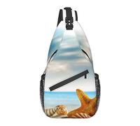 Étoile de mer de Plage Coquillage Ciel Bleu Sac bandoulière, Sac à bandoulière décontracté pour Homme et Femme