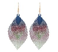 Étoile de Mer et Coquillage en Cuivre rétro d'oreilles à double feuille de personnalité créative uniques pour femmes filles Coquillage en or Élégantes et Chics (D, One Size)