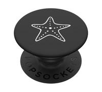 Étoile de mer Minimaliste océan Plage Mignonne étoile de mer - Anthracite PopSockets PopGrip Adhésif