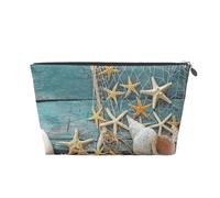 Étoile De Mer sur La Plage De La Mer sur Un Filet De Pêche, Trousse de Toilette Trousse de Maquillage Sac à cosmétiques Trousse de Toilette de Voyage Portable