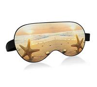 Étoile de mer sur la plage. L'heure d'été au lever du soleil Masques pour les yeux Blocs de couverture Masque de sommeil léger Abat-jour Couverture avec bandeau relaxant pour les yeux avec sangle de t