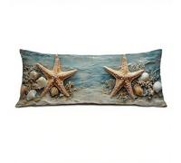 Étoile de mer Taie de Traversin 120 cm Taie d'oreiller, Coquille Housses de Ccoussin Maintien Optimal des Cervicales Oreiller, Double Face Velours Doux pour Femme Enceinte Oreillers Confortable Q-993