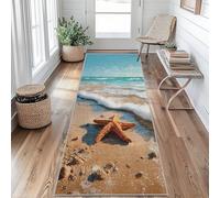 Étoile de Mer Tapis de Couloir Plage Océan Tapis de Couloir Long 50 x 180 cm Passage Antidérapant Lavable en Machine D'entrée Chambre Salon Descente de Lit Poil Ras Rug nI&D380