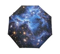 Étoile De Nébuleuse De l'espace Bleu Parapluie Pliant Enfant Garçons Filles Automatique Protection UV Parapluies Coupe-Vent pour Voyager
