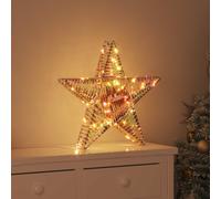 Vidaxl Étoile En 3d Avec 50 Led Blanc Chaud 55 X 52.5 X 9 Cm Pet