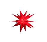 Étoile de Noël 55 cm, 18 pointes, pour l'extérieur, couleur rouge