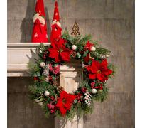 Étoile de Noël artificielle rouge, bouquet de 6 fleurs en soie Décoration