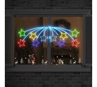 vidaXL Étoile de Noël avec 432 LED Multicolore 180 x 57 cm PVC, Salon, déco de Noël moderne, lumières durables, éclairage festif, ornements multicolores, illumination des fêtes
