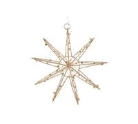 Etoile de Noël Décorative LED avec 30 LED Blanc Chaud, 30cm, Métal, Doré,