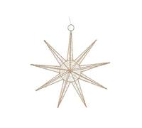ECD Germany Étoile de Noël Décorative LED avec 30 LED Blanc Chaud, 30cm, Métal, Doré, G