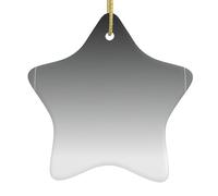 Étoile de Noël en céramique avec imprimé ombré blanc à noir, décoration facile à suspendre pour sapin et décoration de vacances