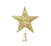 Étoile De Noël en Fer Robuste Décoration Scintillante pour La De l'arbre 15 Cm Dorée pour La Décoration De Noël