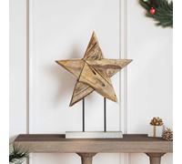 Étoile de Noël Marron Bois de teck massif Décoration intérieur rustique vidaXL v
