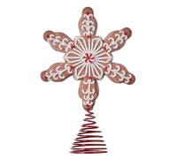 Étoile de Noël pour Cime d'arbre - Ornements Bonhomme en Pain d'Épice pour Cime,Décor Givré en Résine pour Intérieur Extérieur Fête Réunion Familiale Salon