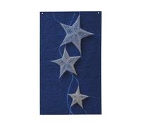 Étoile de Noël sur drapeaux minimalistes bleus pour maison, cour, 9,5 x 1,5 m, avec œillets, décoration d'intérieur ou d'extérieur