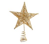 Étoile de Sapin de Noël à Cinq Pointes, Pailletée en Fer Doré | Montage Spiralé Facile, Finition Brillante et Luxueuse, pour Arbre de Noël à Maison et Fêtes