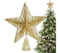 Étoile de Sapin de Noël, décorations à Paillettes, Dessus de Sapin de Noël | pour la Maison Rustique Ferme Vintage Nuit crèche de Table
