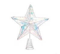 Étoile de sapin de Noël en fer magnifiquement conçue de 27 cm, qui met en valeur n'importe quel décor de vacances avec une touche d'élégance (blanc)
