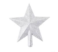Étoile de sapin de Noël festive pour décoration d'intérieur Argenté 25 cm