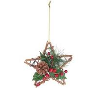 Étoile décorative Ø 15 cm en rotin et véritable pommes de pin Non Applicable G