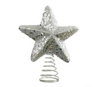 Étoile décorative pour sommet du sapin de Noël avec un beau design à paillettes, complément parfait à vos décorations de vacances et célébrations (argenté)