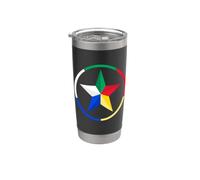 Étoile druze, drapeau druze, symbole druze, As Suwayda, Syrie, Liban. Gobelet isotherme en acier inoxydable double paroi
