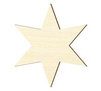 Étoile en bois contreplaqué - 6 branches - Choix de tailles - peuplier 3 mm - Dimensions : hauteur 11 cm - Largeur 9,52 cm.