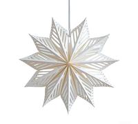 Étoile en papier origami - Décorations de Noël à suspendre avec motifs délicats et cordons de suspension pour un placement facile (40 cm, blanc)