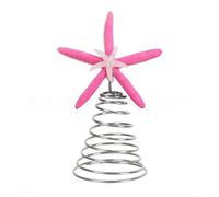 Étoile en résine pour sapin de Noël avec base en mousse et fer conçue pour un placement sûr sur les sommets des arbres pendant les vacances (rose)