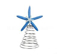 Étoile en résine pour sapin de Noël avec base en mousse et fer conçue pour un placement sûr sur les sommets des arbres pendant les vacances (bleu)