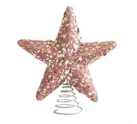 Étoile festive pour sommet du sapin avec de jolis motifs pour ajouter de la joie à vos fêtes de fin d'année (18 cm, rose)