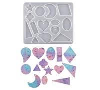 Étoile Feuille Lune Forme Boucles D'oreilles Silicone Moule Résine Époxy Moulage Coeur Rond Charme Bijoux À Bricoler Soi-même Ornement Silicone Pendentif Résine Moulage Bricolage De Bijoux