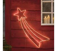 Lights4fun Étoile Filante Lumineuse à 184 Micro LED Blanc Chaud à Piles avec Minuterie Décoration de Noël pour Intérieur et Extérieur