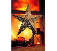 Étoile LED en bois, lumineux avec 10 LED/Ø 40 cm/sans fil/avec télécommande/aspect fenêtre étoile/bois étoile/décoration de Noël (étoile)