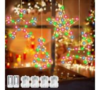 Étoile Lumineuse de Noël Étoile LED,Lumière Étoilée Extra-Large,Lumières de Fenêtre de Noël,8 Modes Lumières de Décoration de Noël Télécommande, Décor Fenêtre Jardin Sapin Noël (coloré)