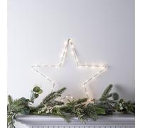 Lights4fun Étoile Lumineuse de 35cm avec 40 Micro LED Blanc Chaud à Piles pour Déco Intérieur