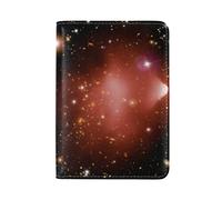 Étoile Noir Rouge Univers Détenteur d'un Passeport Titulaire Etui en Cuir Véritable Couverture de Passeport pour Voyage Hommes Femmes
