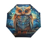 Étoile Nuit Bébé Hiboux Oiseau Parapluie Pliant Enfant Garçons Filles Automatique Protection UV Parapluies Coupe-Vent pour Voyager