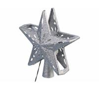 Étoile pour pointe de sapin de Noël avec projecteur LED - coloris argenté Infactory