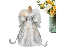 Étoile pour sapin de Noël | Pendentifs ange avec lumière LED - Pointe d'arbre illuminée avec - Pour les fêtes de chambre à coucher, fenêtre murale couloir entrée anniversaire